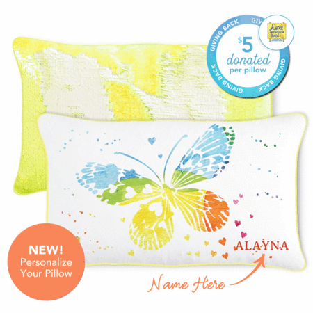 Alex's Lemonade Stand Foundation BUTTERFLY Mermaid Pillow - Mermaid Pillow Co