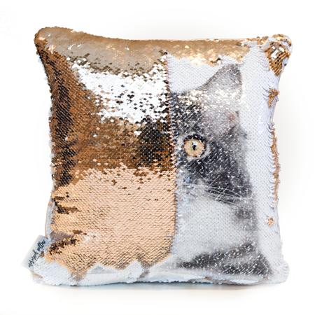 CatCushion: Print your Cat's photo on pillow reversible SEQUINS! - Mermaid Pillow Co