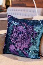 Aqua & Purple Sequin Mermaid Pillow - Mermaid Pillow Co