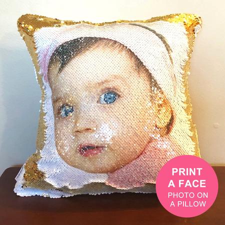 BabyFace: Print a FACE on Reversible Sequins - Mermaid Pillow Co