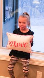 LOVE Pillow w/ Reversible Pink & Silver Sequins